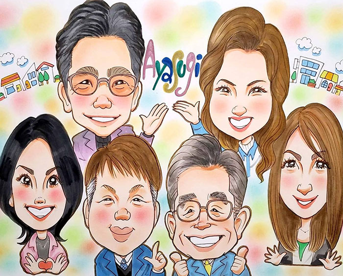 スタッフ全員集合のイラスト画像